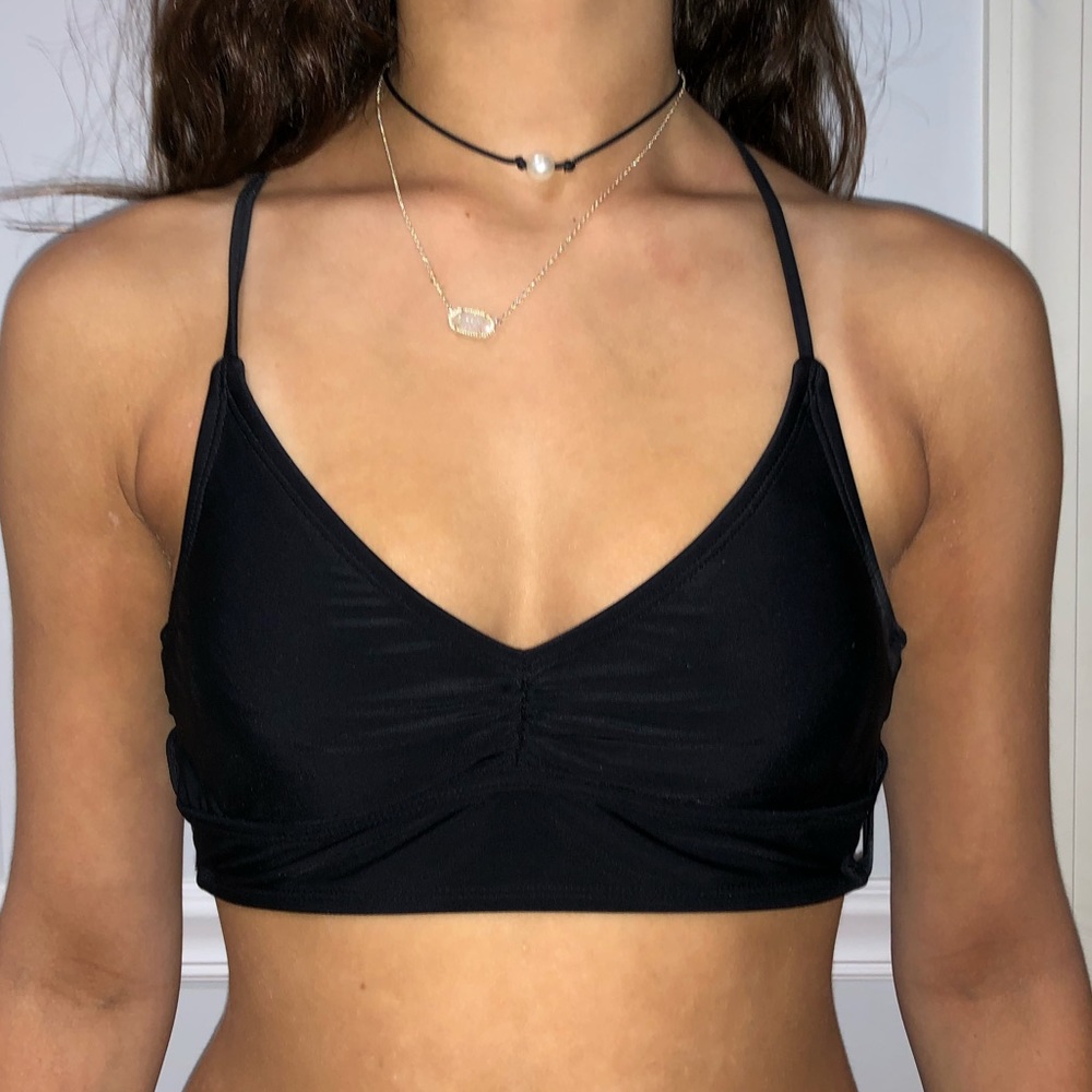 Black Bikini Top Adjustable & Flattering